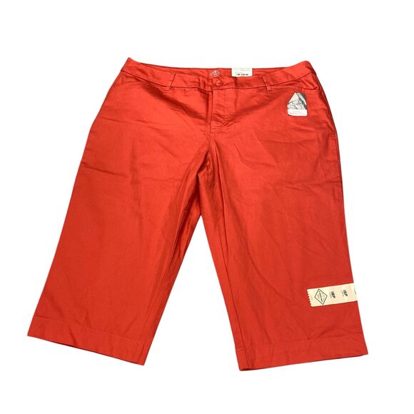 St Johns Bay Women 18P Secretly Slender Mid- Rise Capri Bright Cayene $36 - Picture 1 of 14